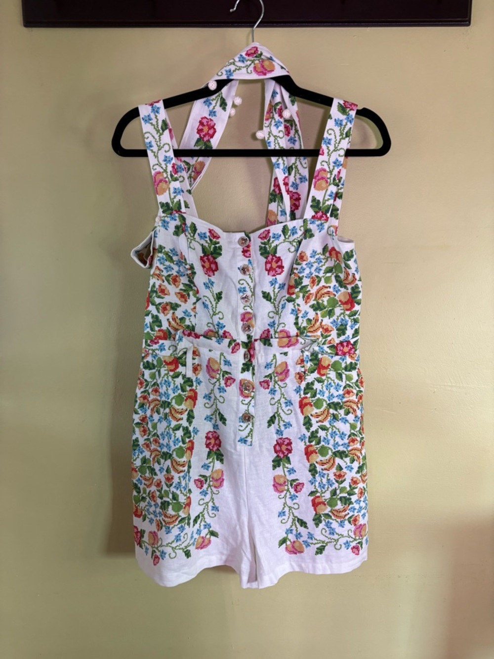 NWT FARM Rio Tropical Romance Off White Romper Size Small
